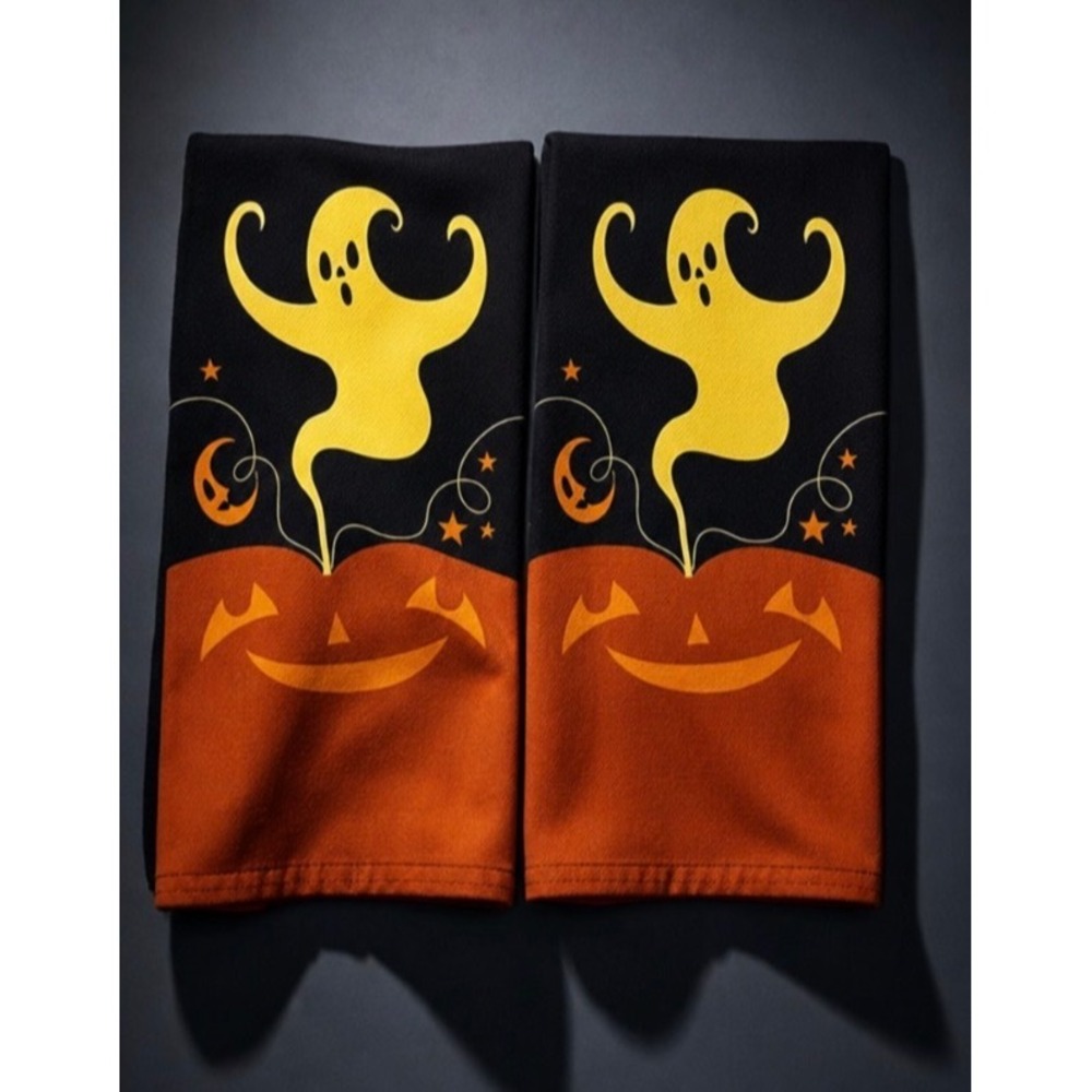 NEW Johanna Parker Halloween Jack-o-lantern Ghost Kitchen Towel Set